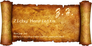 Zichy Henrietta névjegykártya